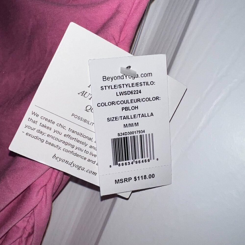 NWT Beyond Yoga Featherweight Carried Away One Shoulder Dress Pink Size M - Picture 5 of 8